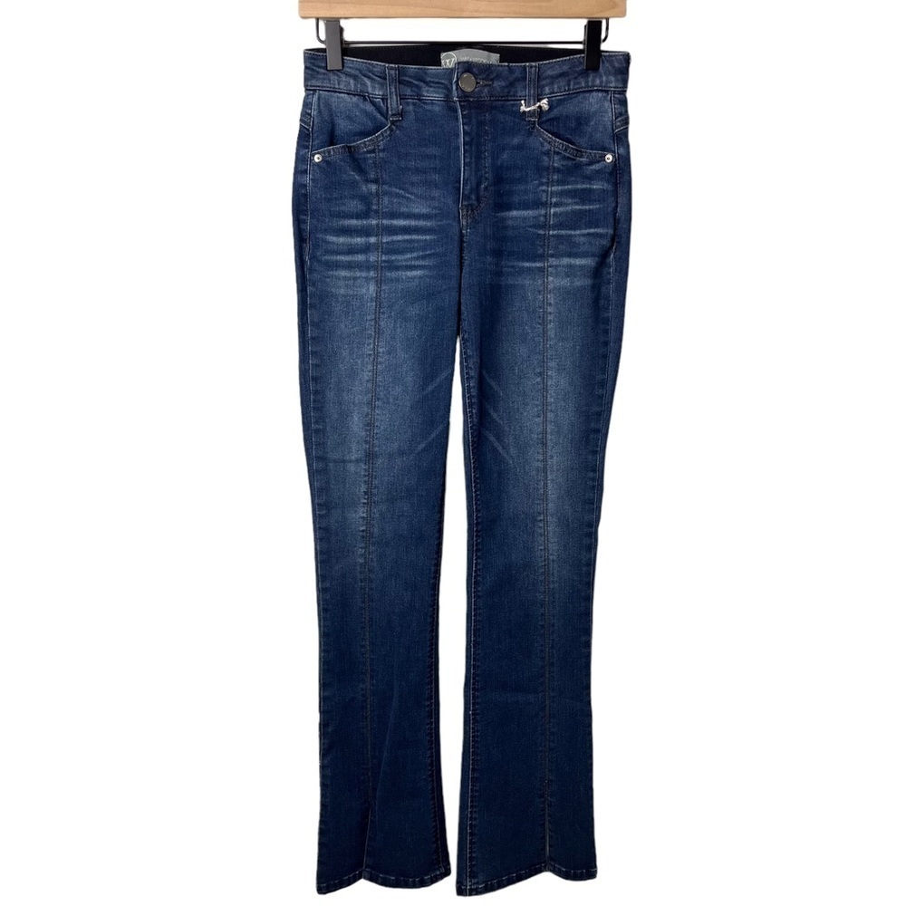 Wit & Wisdom Itty Bitty Bootcut Jeans Blue Artisanal Size 2 Split Hem L229OKEY6 - Picture 2 of 8